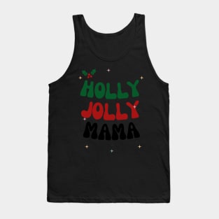 Christmas design for Mom, Mom Christmas Gift,Retro Christmas Graphic for Moms and women,Vintage Xmas,Holly Jolly Mama Tank Top